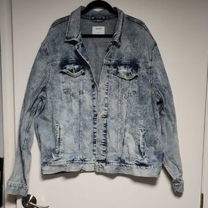 Old Navy Faded Blue Vintage Denim Jacket Size XXL